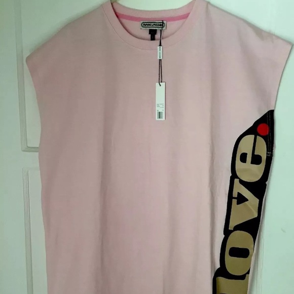 ✨Marc Jacobs✨ Pink LOVE Printed Cotton Jersey - Picture 2 of 8
